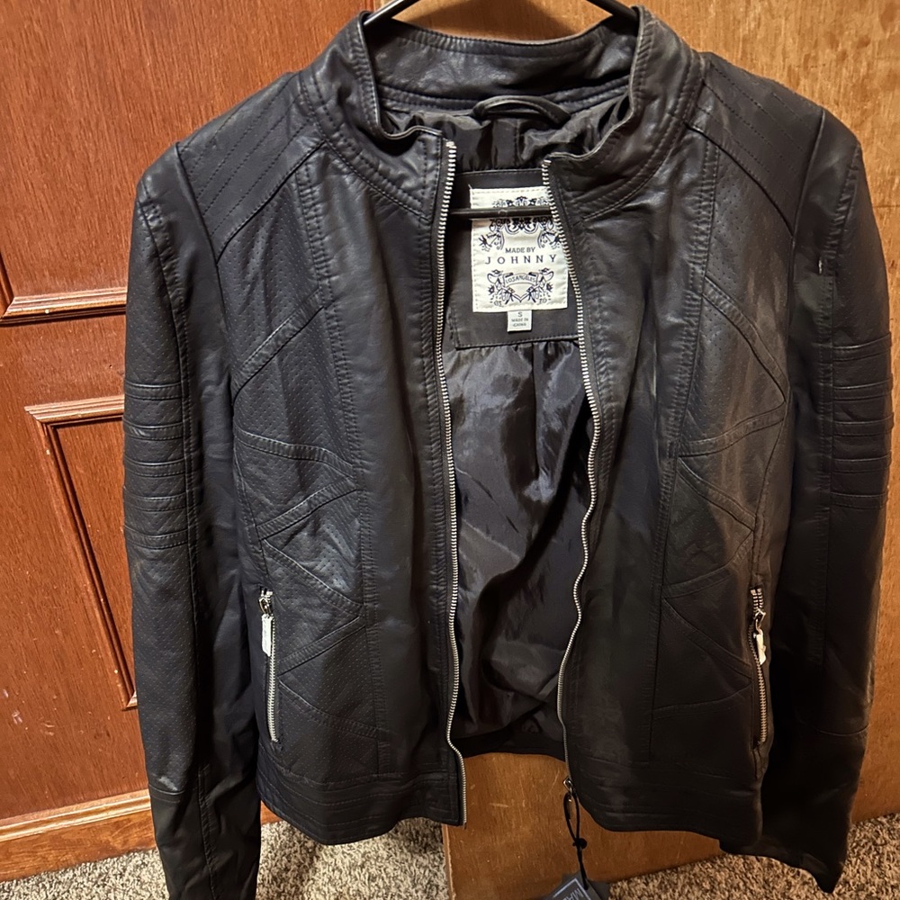 Leather motorcycle jacket